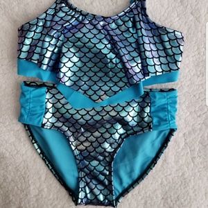 Nwt Justice Mermaid Scales Flounce Bikini Size 12